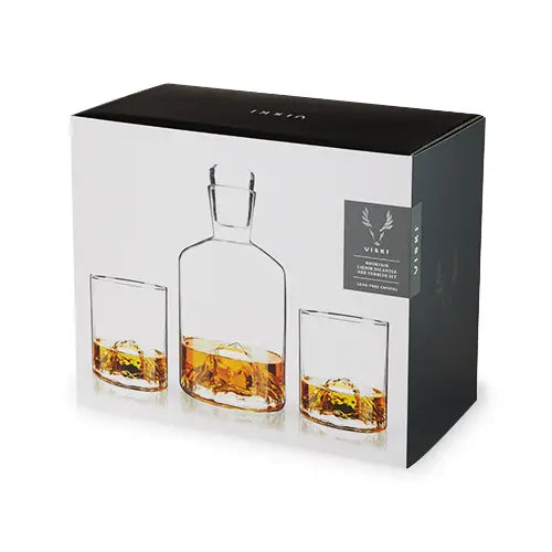 Mountain Decanter & Glass set of 3