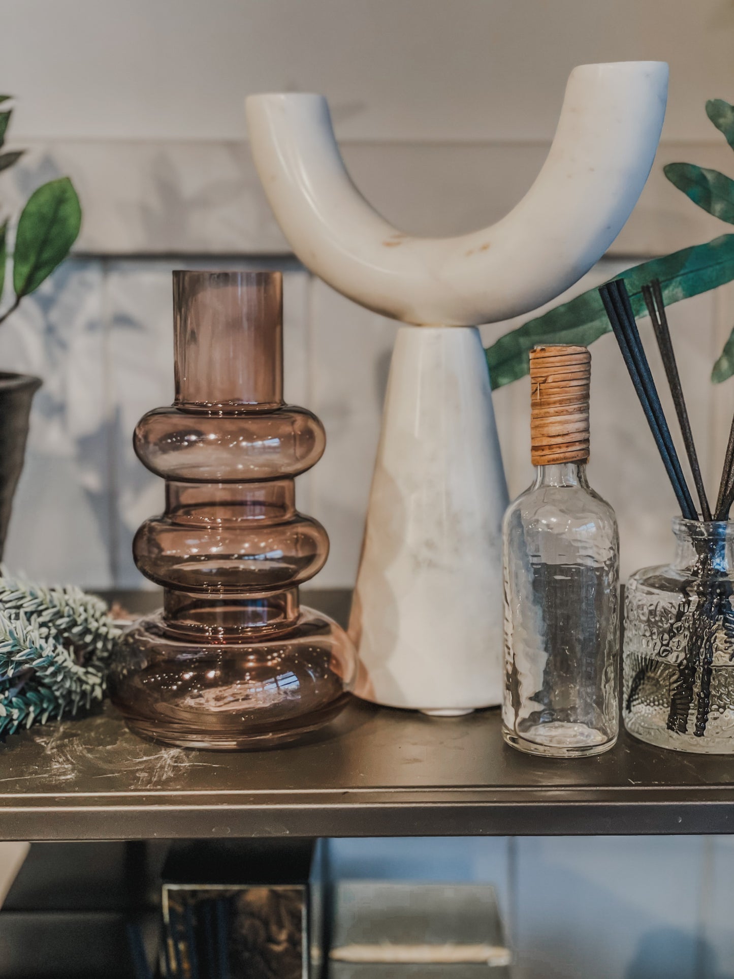 Glass Bubble Vase - Small - Brown