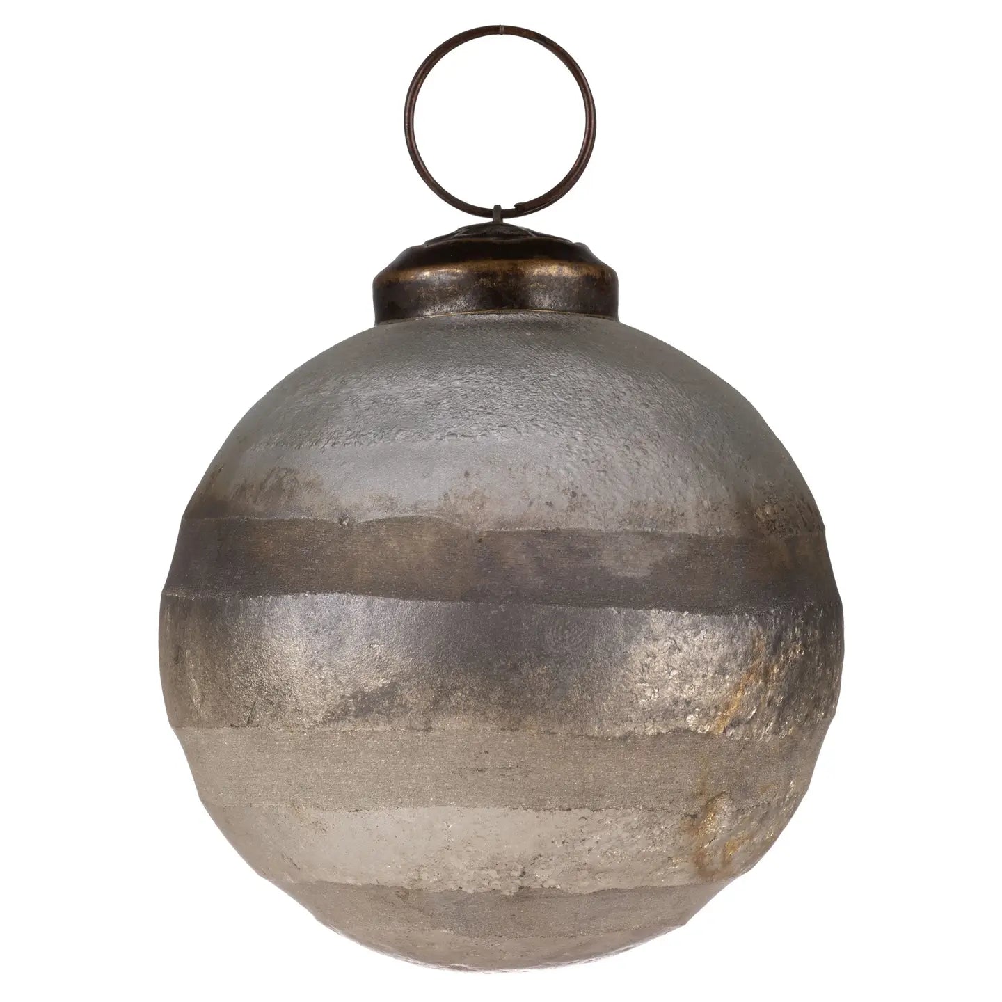 Rustic Glass Ornament - Pewter