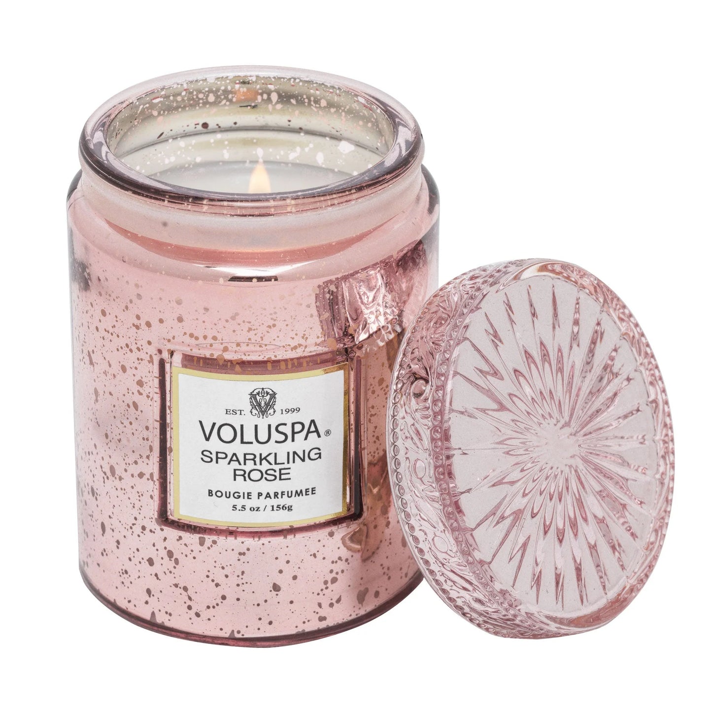 Sparkling Rose Small Speckled Jar Candle