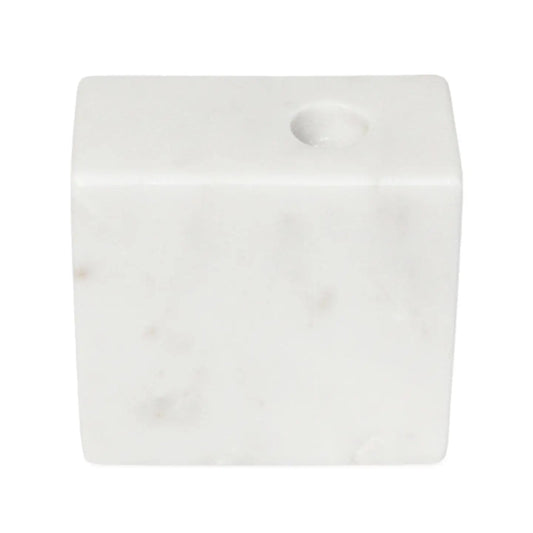 Rectangle White Marble Taper Candle Holder