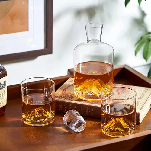 Mountain Decanter & Glass set of 3