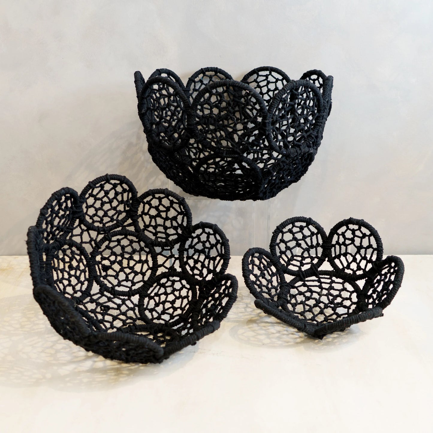 Black Jute Flower Basket