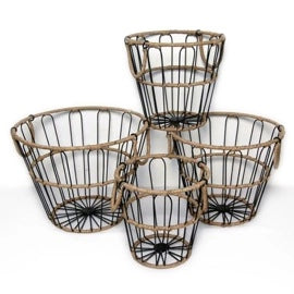 Jute + Iron Handled Baskets
