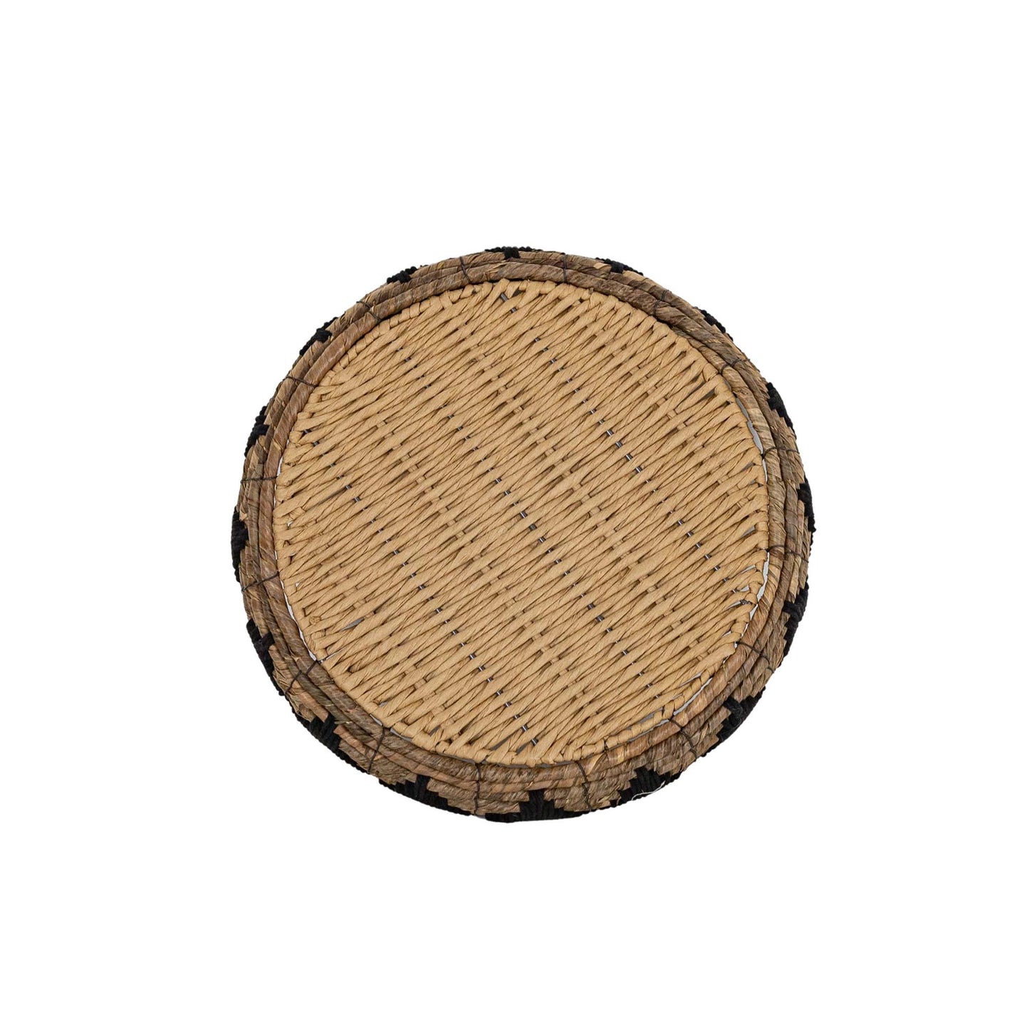 Seagrass Round Tray - Natural + Black