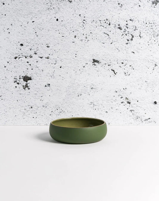 Stoneware Tapas Bowl - Matte/Glazed Green