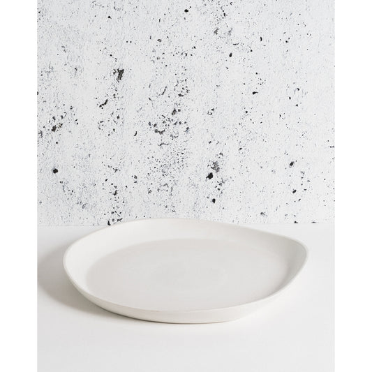 Stoneware Round Serving Platter - Matte White