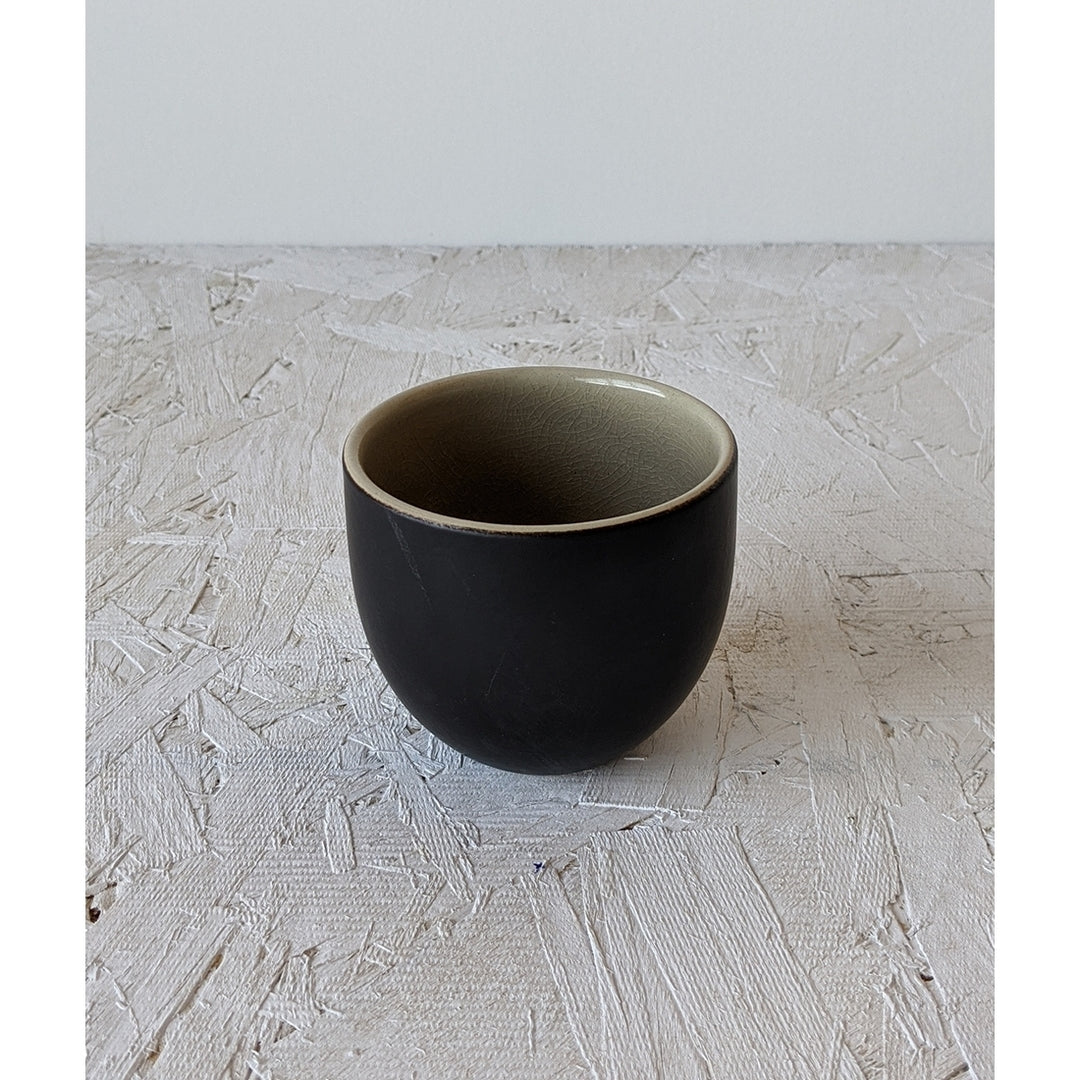 Stoneware Coffee Cup - Matte Black/Linen