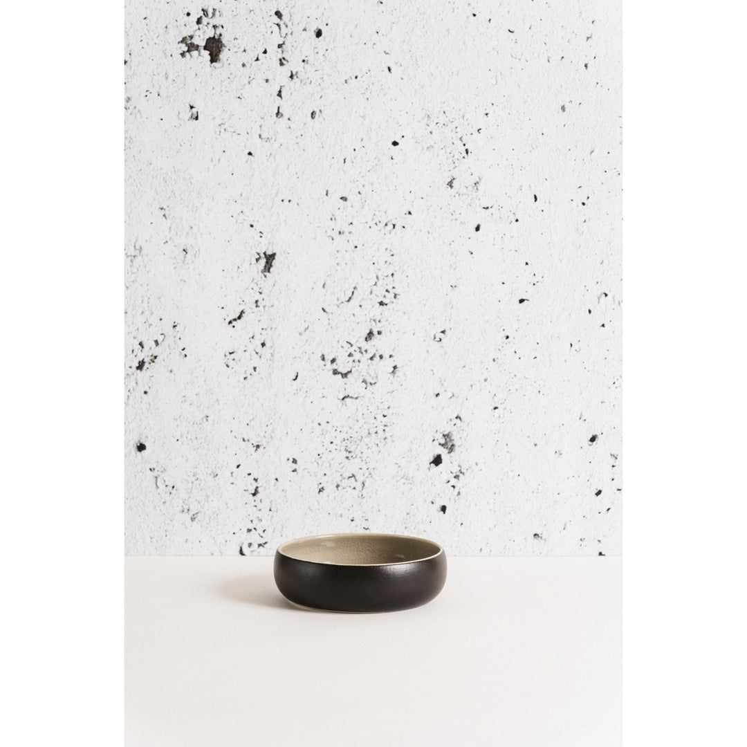 Stoneware Tapas Bowl - Matte Black/Linen