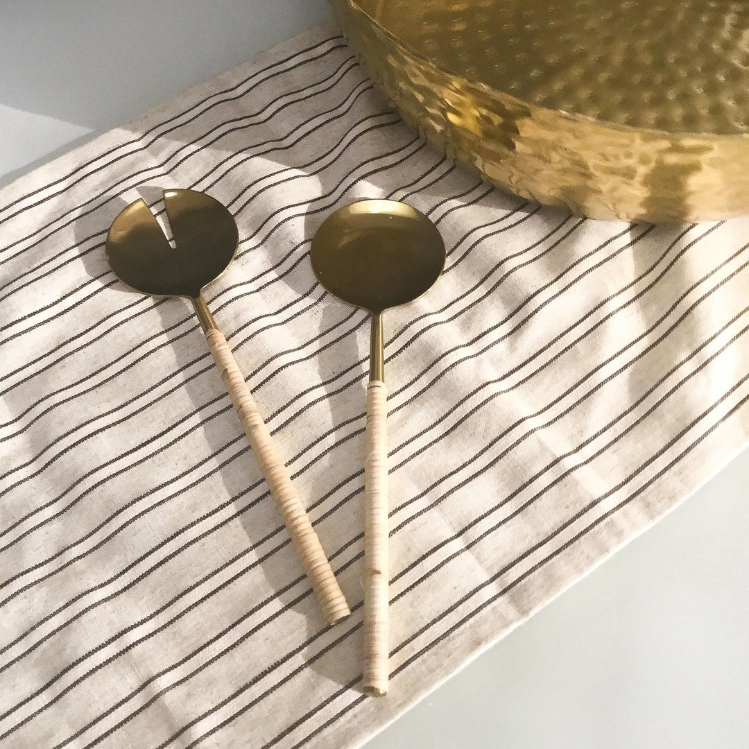 Gold and Jute Serving Set