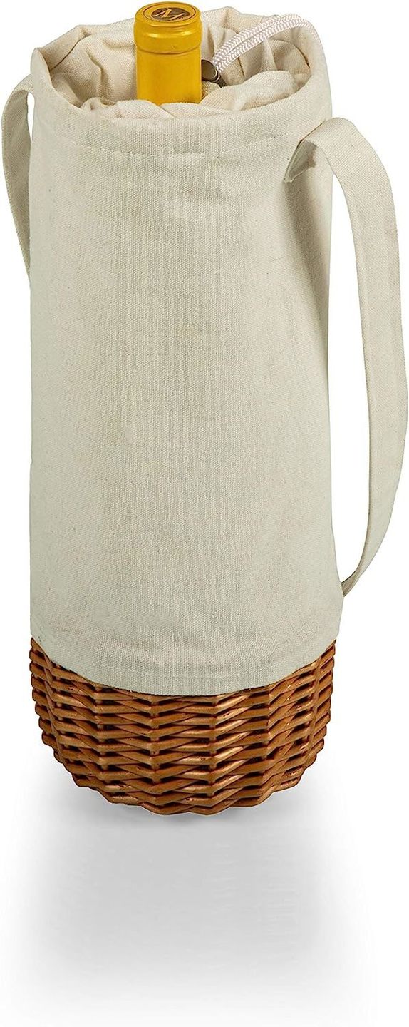 Wicker best sale wine tote