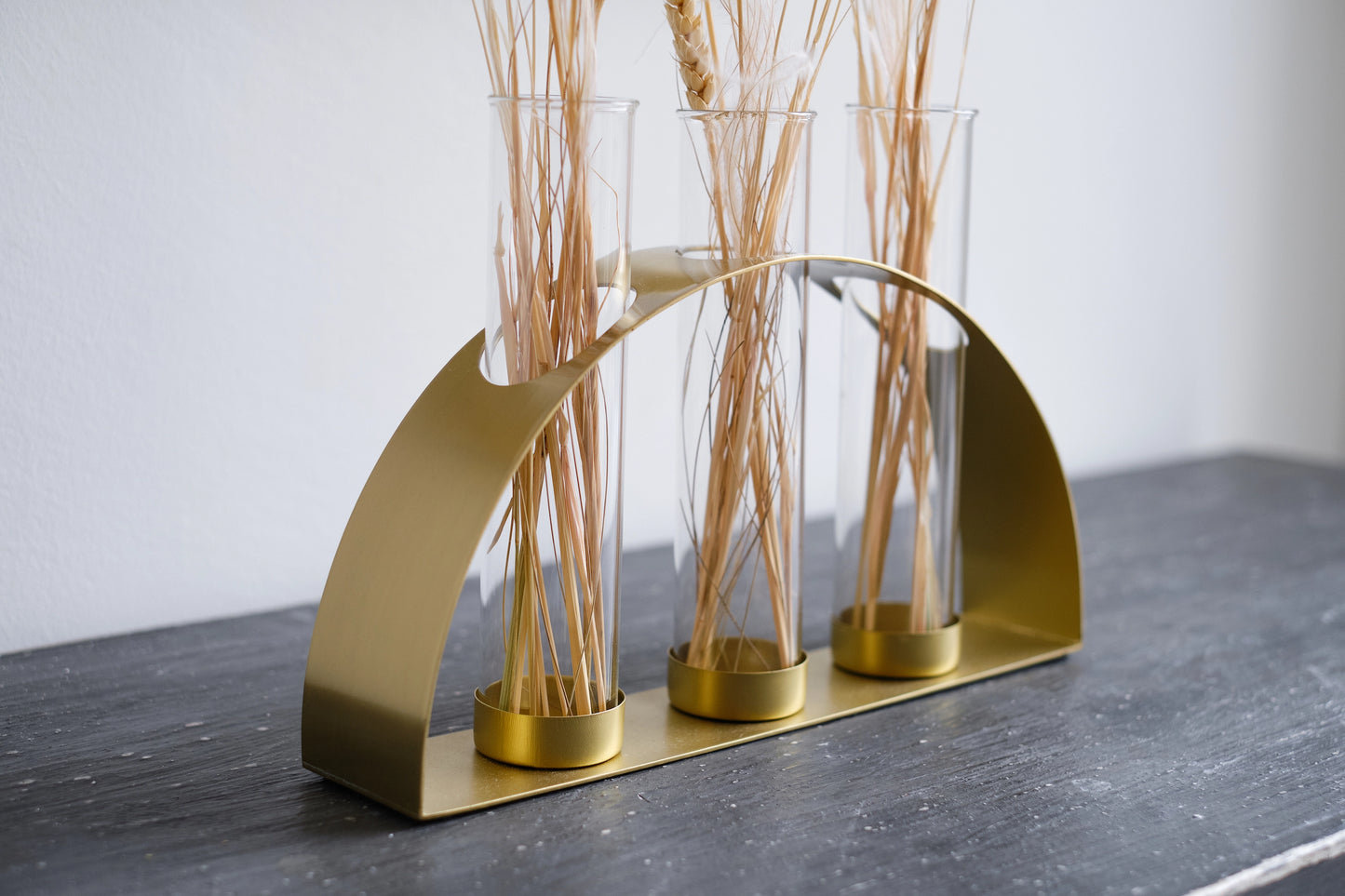 Gold + Glass Bud Vase - Set 3