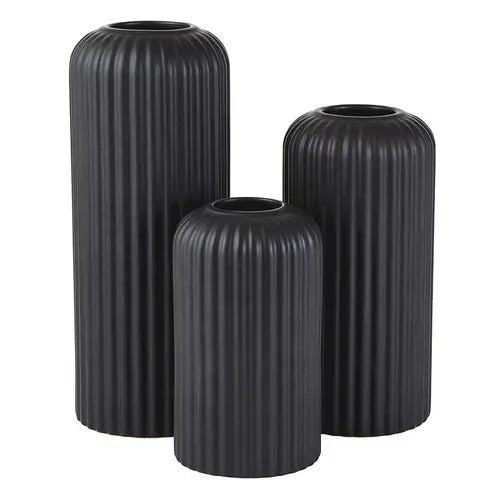 Black Ceramic Vase Set (3)