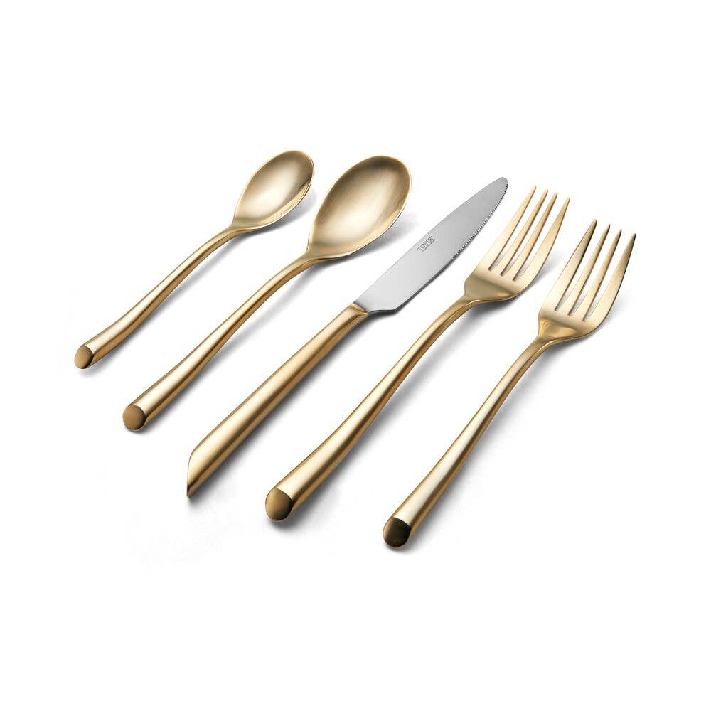 Forged Satin Gold Silverware - Set of 4